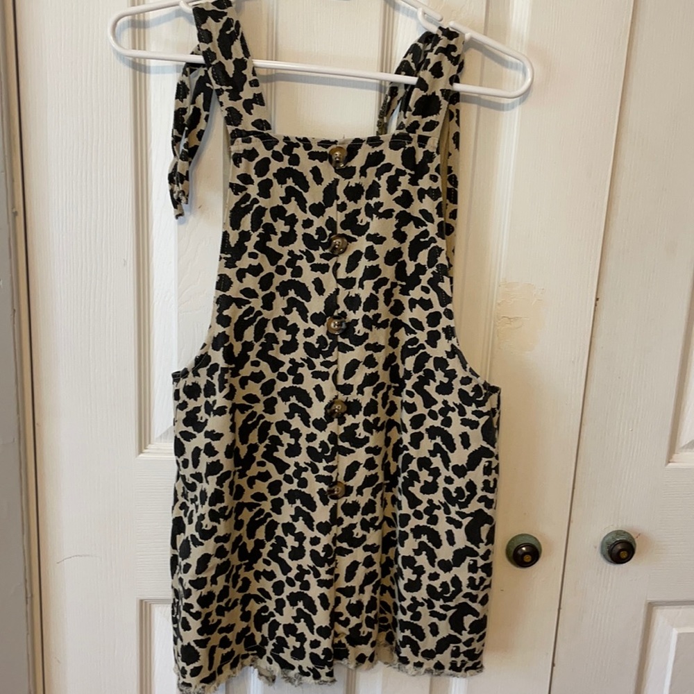 Leopard Print Romper with Open Back